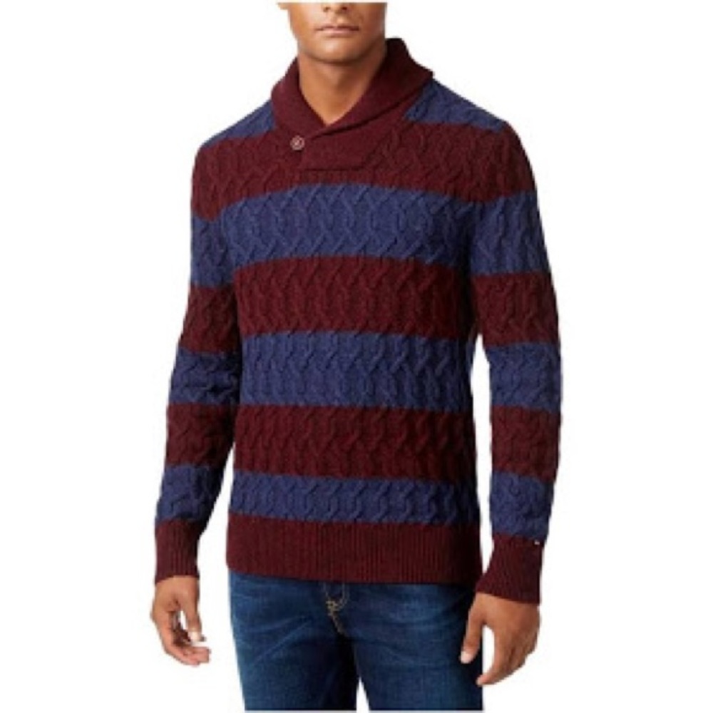 Tommy Hilfiger Mens Striped Knit Sweater